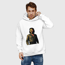 Толстовка оверсайз мужская Поп-арт Че Гевара 1970-е, цвет: белый — фото 2