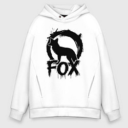Толстовка оверсайз мужская Лисий круг, цвет: белый