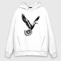 Толстовка оверсайз мужская Полет чайки, цвет: белый
