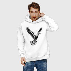 Толстовка оверсайз мужская Полет чайки, цвет: белый — фото 2