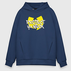 Толстовка оверсайз мужская Protect ya neck Wu-Tang, цвет: тёмно-синий