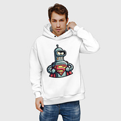 Толстовка оверсайз мужская Super Bender meme, цвет: белый — фото 2