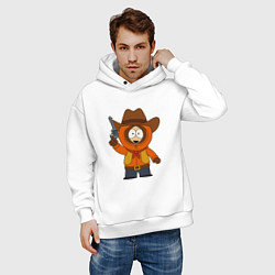 Толстовка оверсайз мужская Кенни ковбой, цвет: белый — фото 2