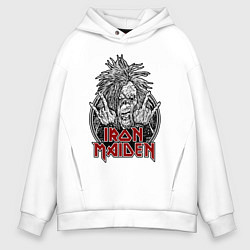 Мужское худи оверсайз Iron Maiden head with hands