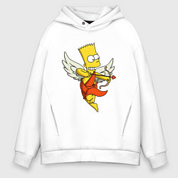 Толстовка оверсайз мужская Bart Simpson Cupid, цвет: белый