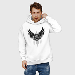 Толстовка оверсайз мужская Крылья биткоина, цвет: белый — фото 2