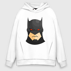 Толстовка оверсайз мужская Голова Бэтмена, цвет: белый