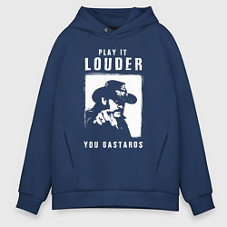 Толстовка оверсайз мужская Лемми - сделайте громче ублюдки, цвет: тёмно-синий