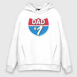 Толстовка оверсайз мужская Dad 1, цвет: белый