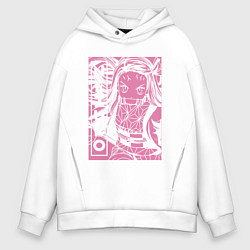 Толстовка оверсайз мужская Клинок рассекающий демонов Nezuko бой, цвет: белый