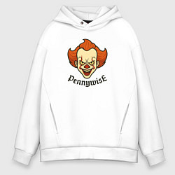 Толстовка оверсайз мужская Пеннивайз - It, цвет: белый