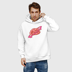 Толстовка оверсайз мужская Saturn brain, цвет: белый — фото 2