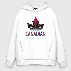 Толстовка оверсайз мужская Болтливый канадец, цвет: белый
