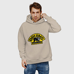 Толстовка оверсайз мужская HC Boston Bruins Label, цвет: миндальный — фото 2