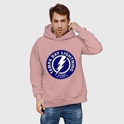 Толстовка оверсайз мужская HC Tampa Bay Lightning, цвет: пыльно-розовый — фото 2
