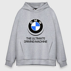 Толстовка оверсайз мужская BMW Driving Machine, цвет: меланж