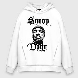 Толстовка оверсайз мужская Snoop Dogg Face, цвет: белый
