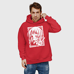 Толстовка оверсайз мужская Аниме позитив, цвет: красный — фото 2