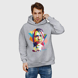 Толстовка оверсайз мужская Kurt Cobain: Colors, цвет: меланж — фото 2