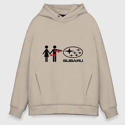 Мужское худи оверсайз I love subaru