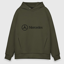 Толстовка оверсайз мужская Mercedes Logo, цвет: хаки
