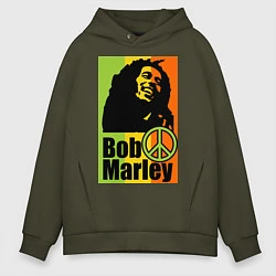 Толстовка оверсайз мужская Bob Marley: Jamaica, цвет: хаки