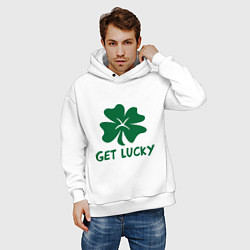 Толстовка оверсайз мужская Get lucky, цвет: белый — фото 2