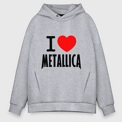 Мужское худи оверсайз I love Metallica