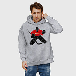 Толстовка оверсайз мужская Хоккей Россия, цвет: меланж — фото 2