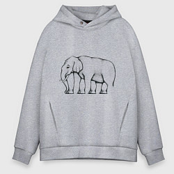Толстовка оверсайз мужская Сколько ног у слона, цвет: меланж