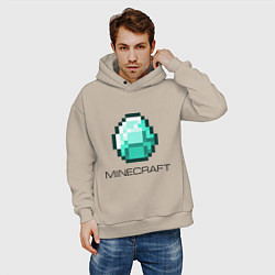 Толстовка оверсайз мужская Minecraft Diamond, цвет: миндальный — фото 2