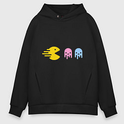 Толстовка оверсайз мужская Pac-Man: Fast Eat, цвет: черный