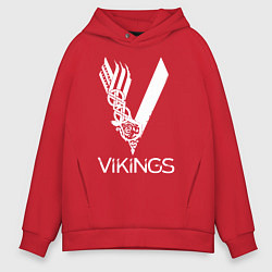 Толстовка оверсайз мужская Vikings, цвет: красный