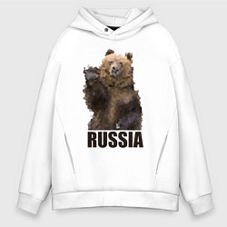 Мужское худи оверсайз Russia: Poly Bear