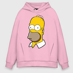 Толстовка оверсайз мужская Sad Homer, цвет: светло-розовый