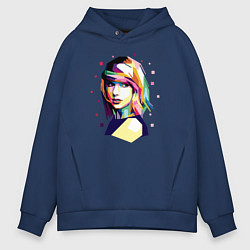 Толстовка оверсайз мужская Taylor Swift Art, цвет: тёмно-синий