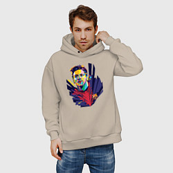 Толстовка оверсайз мужская Messi Art, цвет: миндальный — фото 2