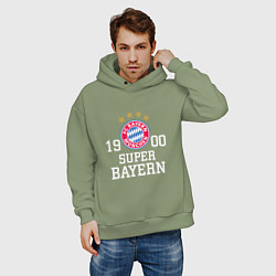 Толстовка оверсайз мужская Super Bayern 1900, цвет: авокадо — фото 2
