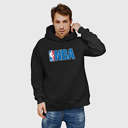 Толстовка оверсайз мужская NBA, цвет: черный — фото 2