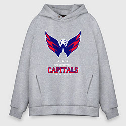 Толстовка оверсайз мужская Washington Capitals, цвет: меланж