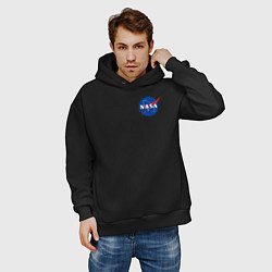 Толстовка оверсайз мужская NASA, цвет: черный — фото 2