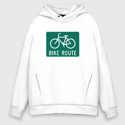 Толстовка оверсайз мужская Дорога для велосипедистов, цвет: белый