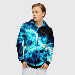 Толстовка 3D на молнии мужская Energy, цвет: 3D-черный — фото 2