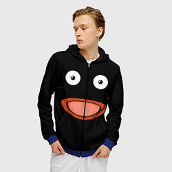 Толстовка 3D на молнии мужская Mr Popo Face, цвет: 3D-синий — фото 2