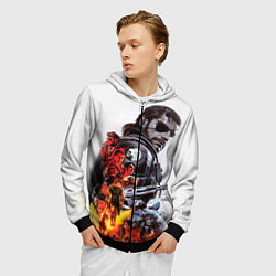 Толстовка 3D на молнии мужская Metal gear solid 2, цвет: 3D-черный — фото 2