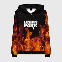 Толстовка 3D на молнии мужская Linkin Park: Hell Flame, цвет: 3D-черный