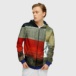Толстовка 3D на молнии мужская Абстрактное искусство, цвет: 3D-синий — фото 2