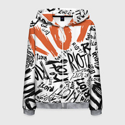 Толстовка 3D на молнии мужская Paramore: Riot, цвет: 3D-меланж