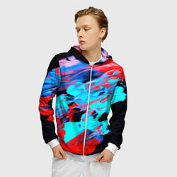Толстовка 3D на молнии мужская Краски лета, цвет: 3D-белый — фото 2