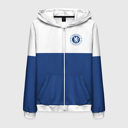 Толстовка 3D на молнии мужская Chelsea FC: Light Blue, цвет: 3D-белый